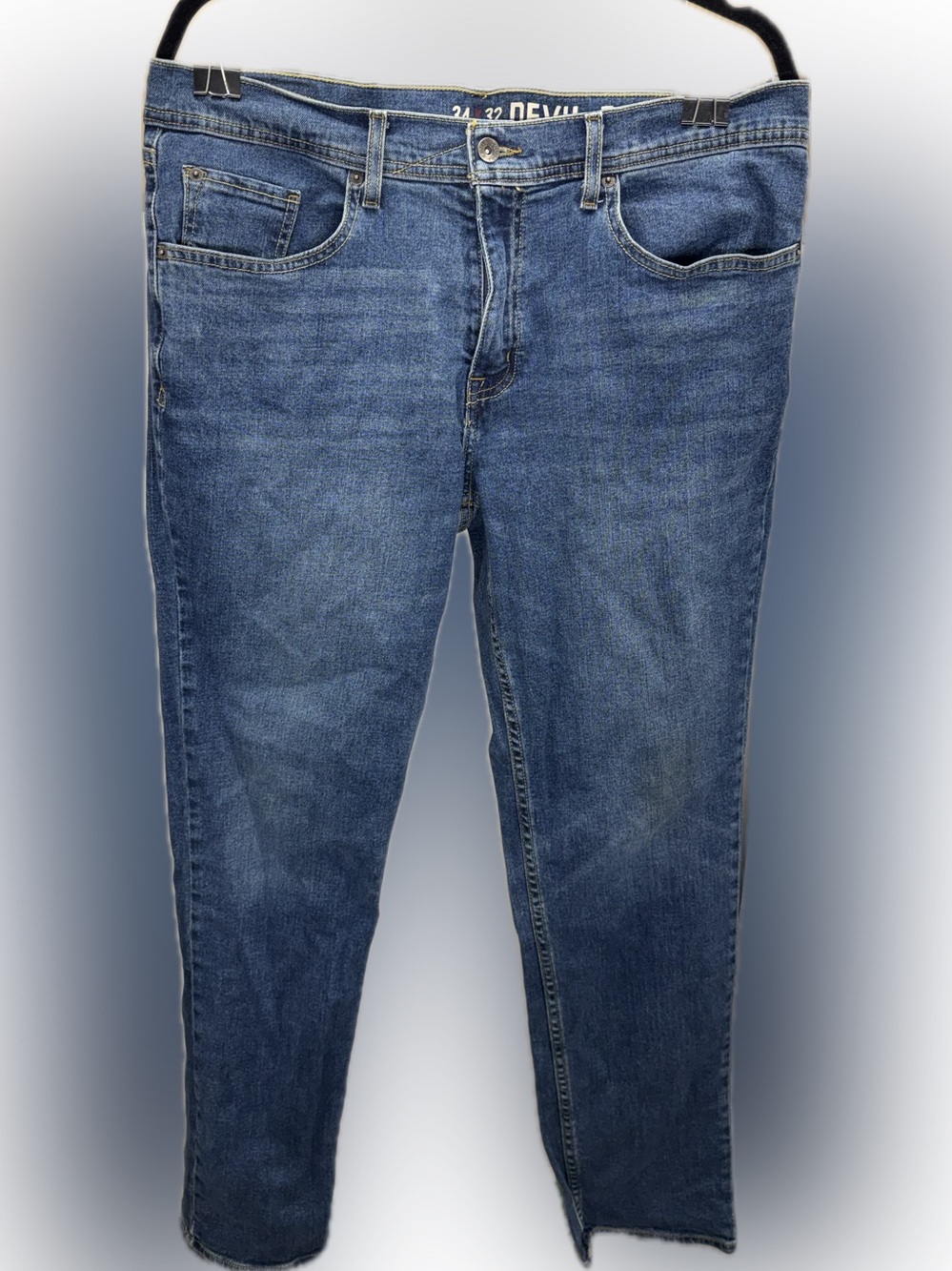 Straight Fit Men's Mid Blue Denim Jeans